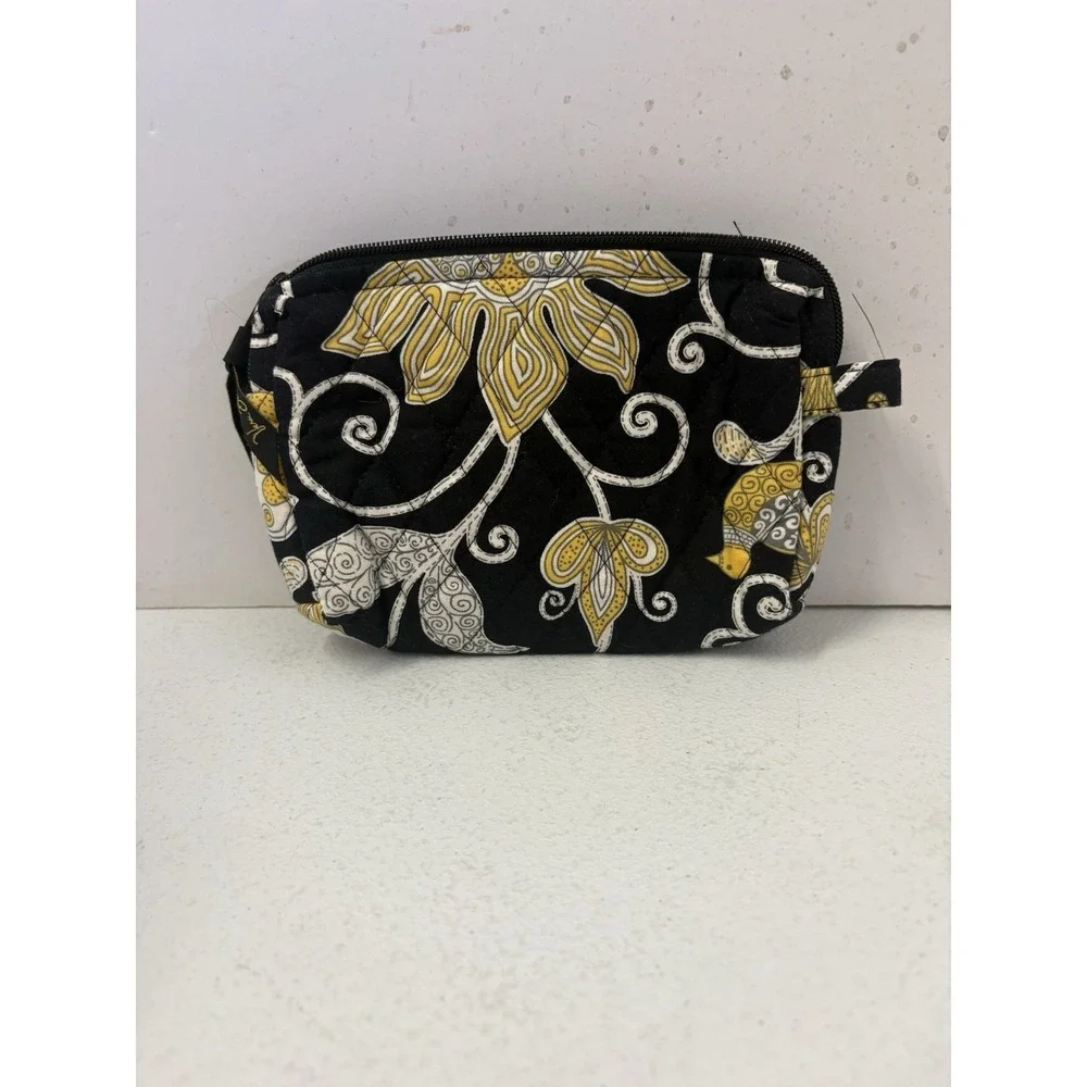 Vera Bradley‎ Cosmetic Bag Yellow Bird Makeup Travel Floral Organizer